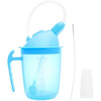 350 ml suaugusiųjų geriamasis puodelis, pagyvenusių žmonių išsiliejimo nepraleidžiantis puodelis, praktiškas užspringimo prevencijos puodelis pagyvenusiems žmonėms, kontroliuojantis srautą vyresnio amžiaus žmonėms gerti 301-400ml mėlyna
