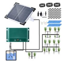 Automatinė laistymo sistemos komplektas Saulės energija veikiantis automatinis lašelinio laistymo rinkinys sodui 7 laistymo režimai 30 laistymo režimų 32,8FT žalia