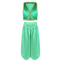 Boys Halloween Fairytale Character Cosplay Costume Golden Trim Vest Satin Bloomers Pants Performance Outfit 5-6 Years mėlyna