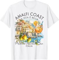 Amalfio krantas Italija Kelionė Atostogos Viduržemio jūra Unisex marškinėliai XXXXL