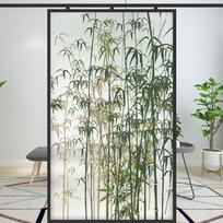 Kinų bambukų miško rašto privatumo langų plėvelė, bambukų kraštovaizdžio vitražo plėvelė, matinio stiklo statinio prilipimo lipdukas 40x60cm