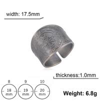 Senovinė Saliamono žiedų 7 arkangelų antspaudas vyrams Bronzos Vario Vikingų runų piršto žiedas Amuletas Papuošalas 8