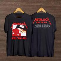 Kill Em All Vintažinis Roko Grupės Perprinto Stiliaus S–4XL Unisex Marškinėliai M