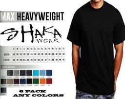 6 vnt. Shaka Wear Vyriški Maksimalaus Svorio Bet Kokios Spalvos Paprasti Marškinėliai Unisex S