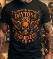 2026 Daytona dviračių savaitės kaukolo marškinėliai | Floridos motociklų sąskrydis Ne Harley marškinėliai Unisex marškinėliai XXXXL