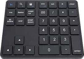 "Bluetooth" skaičių klaviatūra nešiojamajam kompiuteriui, belaidė skaičių klaviatūra, įkraunama USB skaitmenų klaviatūra su 35 klavišais, "Numpad", išorinė "Numpad" klaviatūra nešiojamajam kompiuteriui, kompiuteriui, nešiojamajam kompiuteriui (juoda)