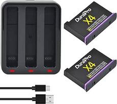 "DuraPro" 2 x 2400 mAh akumuliatorius ir greitojo įkrovimo koncentratorius, skirtas "Insta360 X4