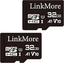 "LinkMore XV11" 32GB (2 pakuotės) "MicroSD" atminties kortelė, "Micro SDHC" kortelė, A1, UHS-I, U1, V10, suderinama su 10 klase, skaitymo greitis iki 90MB/s, pridedamas SD adapteris
