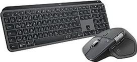 "Logitech MX Master 4" ergonominė belaidė pelė su pažangiu, galingu, haptiniu grįžtamuoju ryšiu, itin greitu slinkimu, USB-C + "MX Keys S" belaidė klaviatūra, DEU QWERTZ - Grafitinė