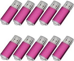 10 vnt. USB atmintinių USB 2.0 "Memory Stick" atminties kaupiklių (128MB, rožinės spalvos)