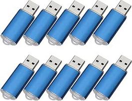 10 vnt. USB atmintinių USB 2.0 "Memory Stick" atminties kaupiklių (512MB, mėlyna)