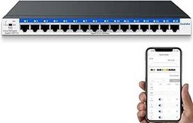16 prievadų Gigabit Ethernet tinklo komutatorius QoS VLAN DHCP Snooping programa Nuotolinis valdymas Web sąsajos monitorius Stalinis monitorius Sieninis laikiklis Debesų valdymas Ethernet skirstytuvas Namų ir biuro tinklo šakotuvas