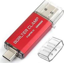 C tipo USB atmintinė 128GB OTG "2-in-1" atmintinė su dviem USB 3.0 prievadais ir C jungtimi, skirta išmaniesiems telefonams, planšetiniams kompiuteriams ir kompiuteriams (raudona)