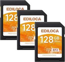 EF2 UHS-I atminties kortelė 128GB, 3 vnt., skaitymo greitis 100MB/s, įrašymo greitis 90MB/s, C10, U1, V10, "Full HD" ir 4K vaizdo įrašai, SD kortelė profesionaliems fotografams