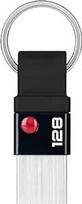 EMTEC - USB atmintinė 3.2 Nano Ring T100, talpa 128GB, 128GB - universalus suderinamumas USB 3.0 - ECMMD128GT103, raktų pakabukas - itin plonas, be dangtelio - juoda/sidabrinė