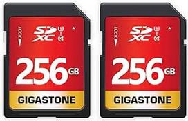 GIGASTONE 256GB SDXC atminties kortelė 2 pakuotės UHS-I U1 10 klasės iki 80MB/s, skirta "Canon" skaitmeniniams fotoaparatams