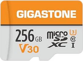 GIGASTONE 256GB "MicroSDXC" atminties kortelė + SD adapteris veiksmo kamerai, dronui ir planšetiniam kompiuteriui, iki 100MB/s, 4K UHD vaizdo įrašymas, UHS-I A1 10 klasės U3