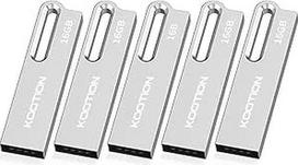 KOOTION USB atminties lazdelės 16GB, 5 vnt., 5 vnt., 16G USB atmintinės Spalvotos USB 2.0 atminties lazdelės Metalinis rinkinys 5 vnt. duomenų saugojimo lazdelės 16GB duomenų lazdelės USB atmintinės sidabrinės spalvos