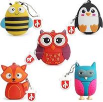 LEIZHAN 32GB USB atmintinė Didelio greičio silikoninė pelėda Karikatūra Flash Memory Stick Pen Drive Nešiojamasis kompiuteris PC Windows