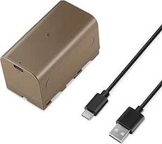 NEEWER NP-F750 pakaitinė baterija 7000 mAh, pilnai įkraunama 5,4 val. su C tipo USB prievadu/kabliu, įkraunama baterija, skirta fotoaparatui, vaizdo monitoriui, skirta "Sony NP-F550 F750