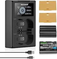 NEEWER NP-W235 fotoaparato akumuliatoriaus įkroviklio rinkinys, dviejų lizdų USB įkroviklis su skystųjų kristalų ekranu, 2 atsarginių 2400 mAh akumuliatorių rinkinys, suderinamas su "Fujifilm X-T5 X-T4 GFX 100S X-H2S GFX 50S II VG-XT4" akumuliatoriaus lai