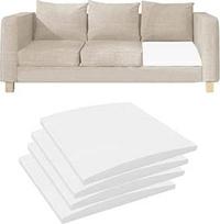 Sofos sofos sėdynės atrama, 50x50 cm didelio tankio putų plokštės 1/2/3/4 pakuotės sofos pagalvėlės palaikymo putų pagrindo remontas išlenktos putos (balta, 4)