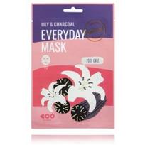 DEARBOO Everyday Mask Pore Care Lily & Charcoal lakštinė veido kaukė - 1 vnt.