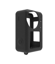Siliconinis Puluz dėklas DJI Osmo Action 3 / 4 / 5 Pro su objektyvo dangteliu (juodas)