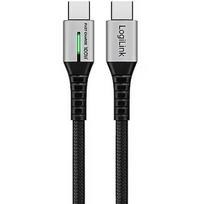 Logilink USB-C 480Mb/s, 100W 0.3m w oplocie czarny CU0420