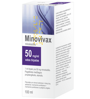 Plaukų augimą skatinantis vaistas MINOVIVAX 50 mg/ml, 100 ml