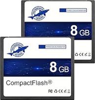 "Dogfish Compact Flash Card" 8GB 2 pakuotės 133X CF atminties kortelė, skirta profesionaliai fotografijai ir seniems DSLR fotoaparatams