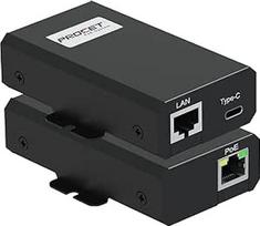 "Procet" Gigabitinis C tipo USB PoE skirstytuvas, IEEE802.3at PoE+ įėjimas į USBC įrenginį 5V, 9V, 12V, 15V, 20V iki 27W, PT-PTC-at (IEEE802.3at PoE+ į USBC)