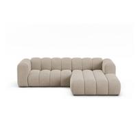 Smėlio spalvos kampinė sofa iš šenilinio audinio (su dešiniuoju kampu/su gultu) Lupine – Micadoni