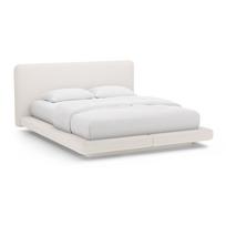 Smėlio spalvos dvigulė lova audiniu dengta 180x200 cm Linea – Micadoni