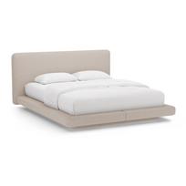 Šviesiai rudos spalvos dvigulė lova audiniu dengta 180x200 cm Linea – Micadoni