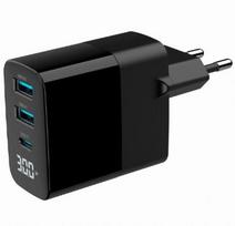 Gembird TA-UC-PDQC30LCD-BK-02 mobiliojo įrenginio kroviklis Universalus Juoda AC Spartusis įkrovimas Vidaus