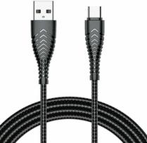 USB A tipo į USB C tipo kabelis VEGER 2,4A V104 1,2 m juodas