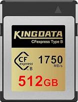 "CFexpress Type B" 512GB, iki 1750MB/s skaitymo greitis, "CF Express Type B" atminties kortelė fotoaparatui, puikiai tinka RAW įrašams ir 8K vaizdo įrašams