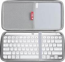 "Hermitshell" kietas kelioninis dėklas "Logitech MX Keys Mini for Mac" belaidei klaviatūrai (pilkas)