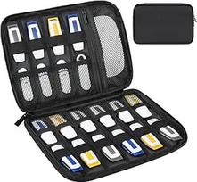 "Lacdo" USB atmintinių laikiklis "USB Stick Holder Organizer" nešiojamų elektroninių priedų laikymo krepšys "SanDisk/SamData/Samsung" USB atmintinėms "Jump Drive Memory Stick", SD kortelėms, kabeliams, pilkas