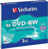 "Verbatim" DVD-RW 4X 4,7GB įbrėžimams atsparus tuščias diskas