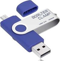 128GB USB 3.0 "Flash" diskas su dviem prievadais OTG USB atminties kortelė su "Micro USB" disko jungtimi, skirta "Android" išmaniesiems telefonams, planšetiniams kompiuteriams ir kompiuteriams (mėlyna)