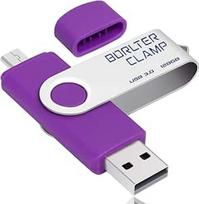 128GB USB 3.0 "Flash" diskas su dviem prievadais OTG USB atminties kortelė su "Micro USB" disko jungtimi, skirta "Android" išmaniesiems telefonams, planšetiniams kompiuteriams ir kompiuteriams (violetinė)
