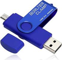 256GB USB atmintinė "2 in 1" su dviem USB 3.0 prievadais "Memory Stick OTG Flash Drive", skirta "Micro USB" jungčiai "Android" išmaniesiems telefonams, planšetiniams kompiuteriams ir kompiuteriams (mėlyna)