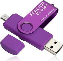256GB USB atmintinė 2 in 1 su dviem USB 3.0 prievadais USB 3.0 atmintinė OTG Flash Drive, skirta "Micro USB" jungčiai "Android" išmaniesiems telefonams, planšetiniams kompiuteriams ir kompiuteriams (violetinė)