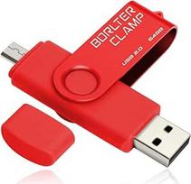 64GB OTG USB blykstės diskas Dvigubas USB blykstės diskas su "Micro USB" disko jungtimi, skirtas "Android" išmaniesiems telefonams, planšetiniams kompiuteriams ir kompiuteriams (raudonas)