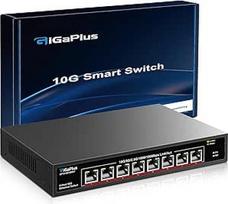 8 prievadų 10Gb Ethernet komutatorius be valdymo, 8X 10Gbe Base-T prievadai, GiGaPlus 10G tinklo komutatorius, skirtas 10Gb/s NAS, kompiuteriui, WiFi7 maršrutizatoriui, 10Gb/s adapteriui/skaitytuvui. Stalinis/19 colių stovo montavimas, "Plug and Play