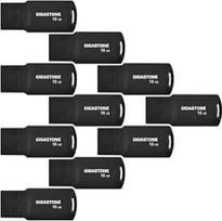GIGASTONE 16GB "Student Friendly Flash" atmintinė (10 vnt.) V70 USB 2.0, didelės spartos, itin lengva, su raktų pakabuku, duomenų saugykla, atsarginė kopija, skirta kompiuteriui, kompiuteriui, televizoriui, televizoriui ir automobiliui - juoda