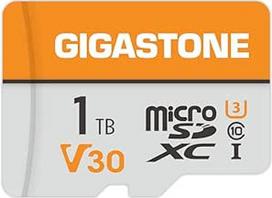 GIGASTONE 1TB MicroSDXC atminties kortelė + SD adapteris, iki 140/100MB/s, skirta "GoPro" dronų ir planšetinių kompiuterių veiksmo kameroms, 4K UHD vaizdo įrašymas, V30 U3 10 klasės UHS-I Micro SD kortelė