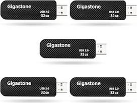 Gigastone V30 USB atmintinė 32GB, 5 atminties kortelių USB 2.0, skirtų kompiuteriui, stalui, televizoriui ir automobiliui (juoda)